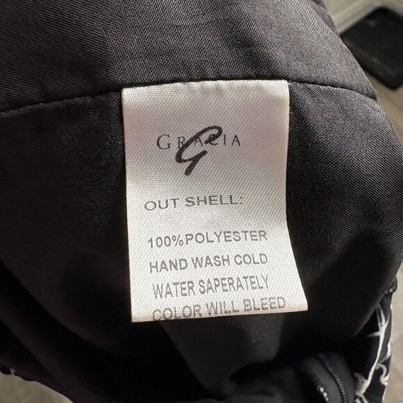 Gracia Jumpsuit Size Medium NWT Floral black white wide leg tie waist flow - Picture 14 of 15